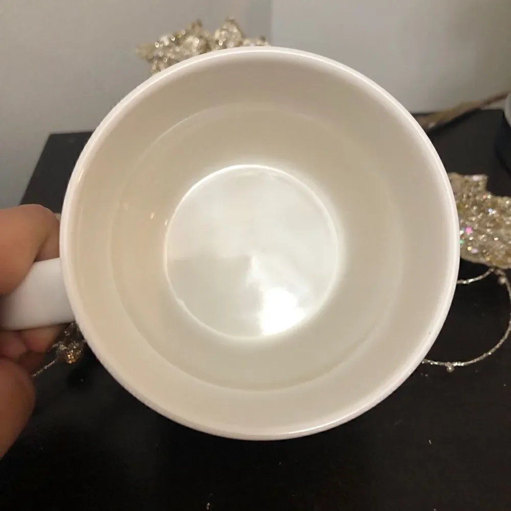 Starbucks White Ceramic Coffee Mug 14 Fl. Oz.